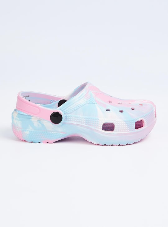 Girls Printed Clogs with Pivoting Strap
