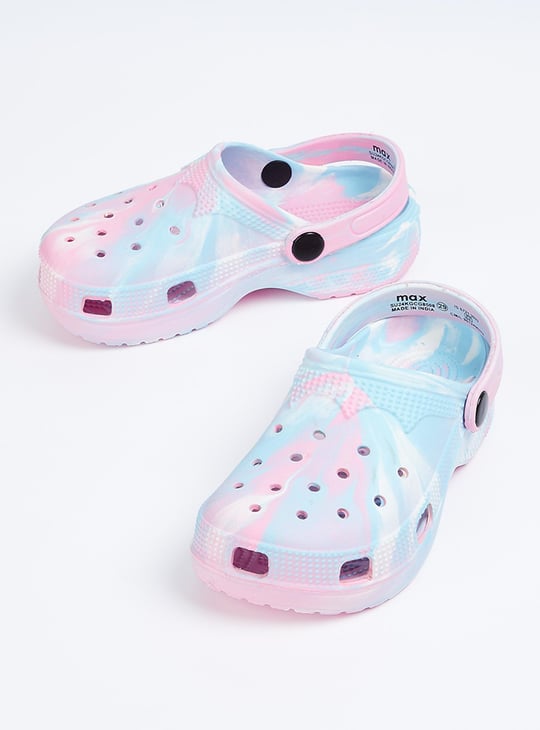 Girls Printed Clogs with Pivoting Strap