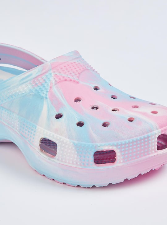 Girls Printed Clogs with Pivoting Strap