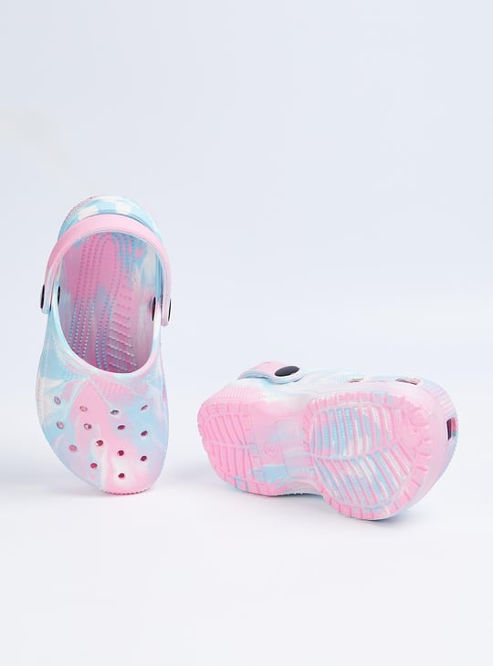 Girls Printed Clogs with Pivoting Strap