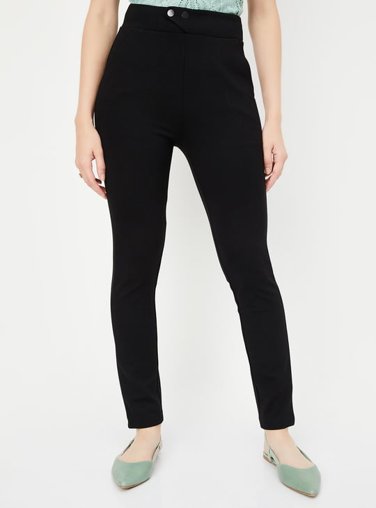 Women Solid Ponte Knit Treggings