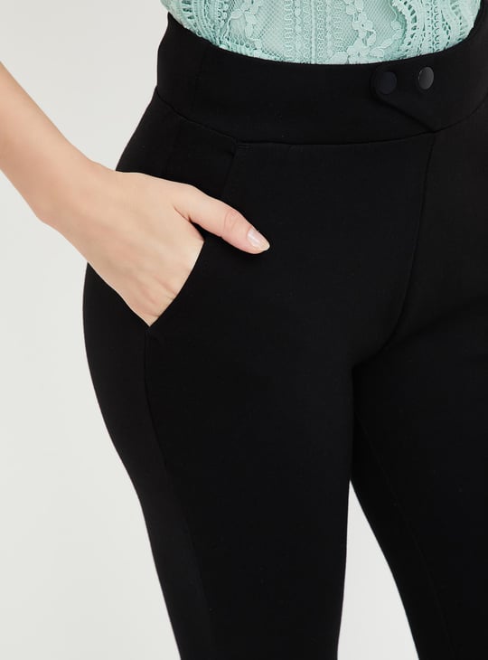 Women Solid Ponte Knit Treggings