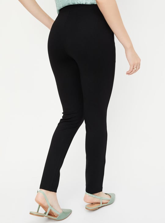 Women Solid Ponte Knit Treggings