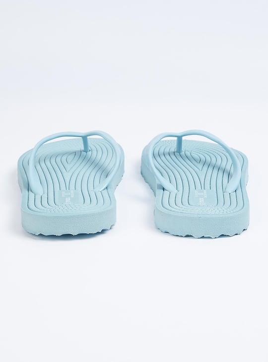 Women Textured V-Strap Flip Flops