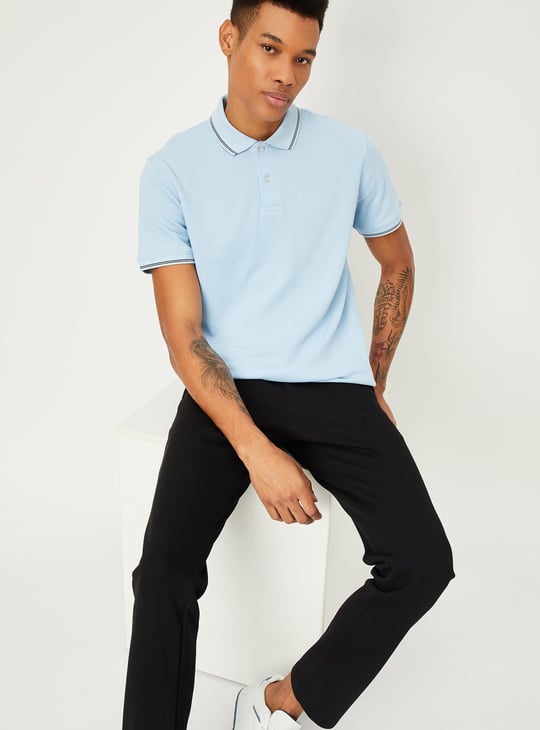 Men Regular Fit Solid Polo T-shirt