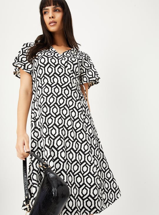 Women Printed Wrap Dress
