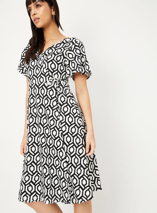 Women Printed Wrap Dress