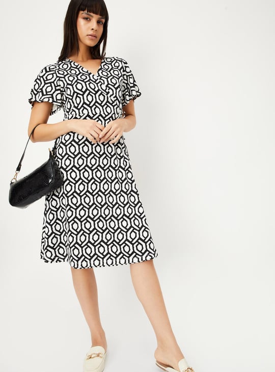 Women Printed Wrap Dress