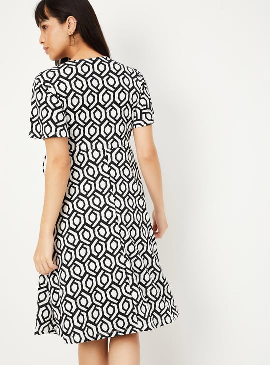 Women Printed Wrap Dress