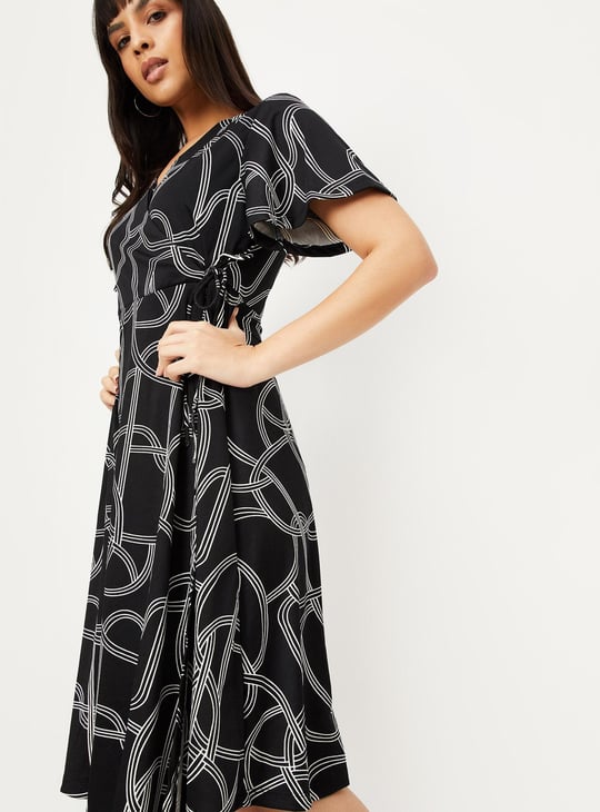 Women Printed Wrap Dress