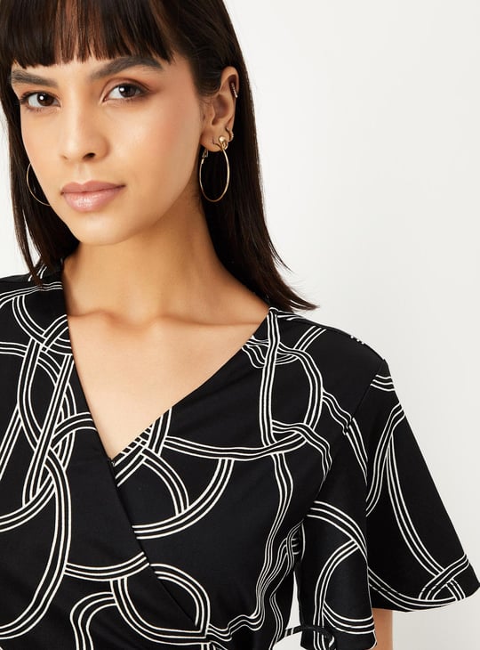 Women Printed Wrap Dress