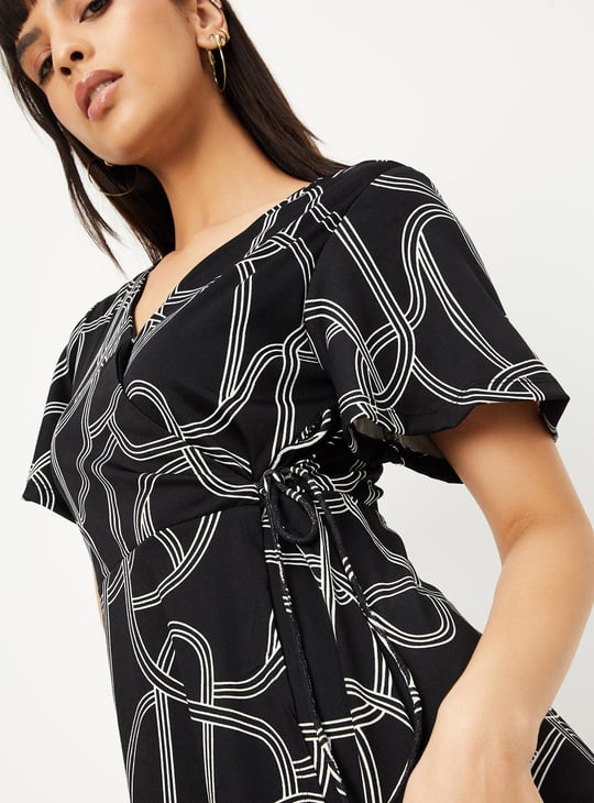 Women Printed Wrap Dress