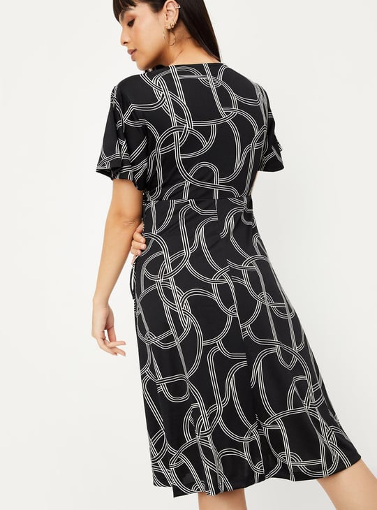 Women Printed Wrap Dress