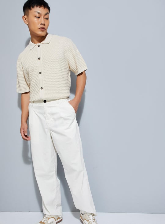 URB_N Men Oversized Textured Shirt