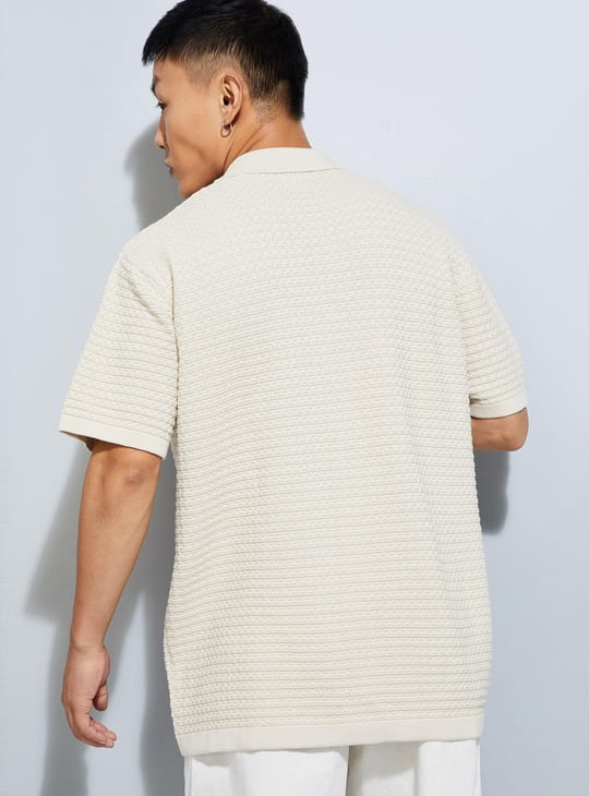URB_N Men Oversized Textured Shirt