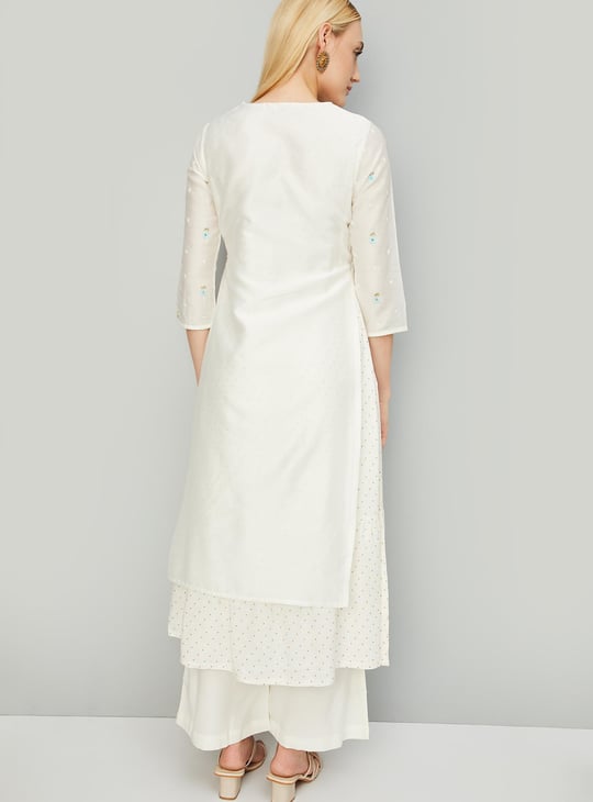 Women Embroidered Layered Kurta