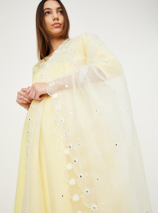 Women Embroidered Mirror-Work Dupatta