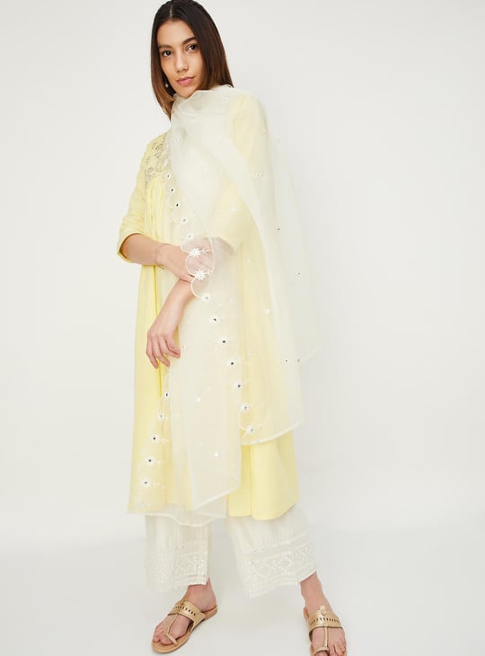 Women Embroidered Mirror-Work Dupatta