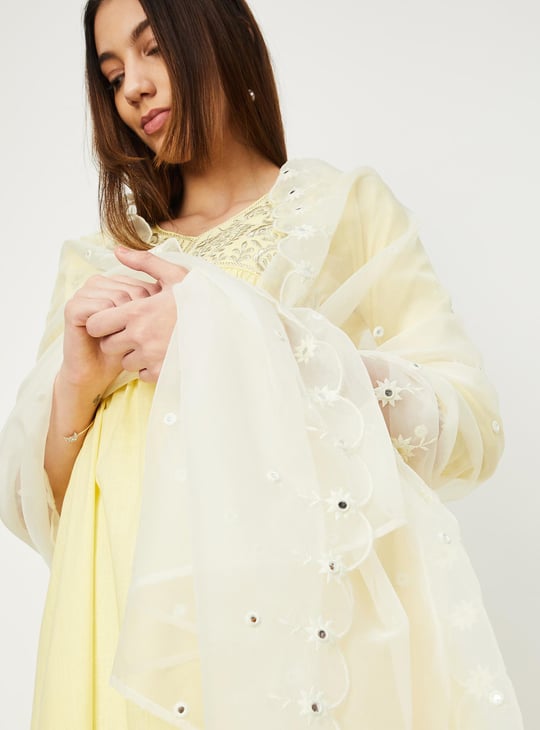 Women Embroidered Mirror-Work Dupatta