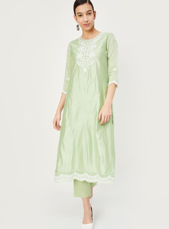 Women Embroidered Kurta Set with Dupatta
