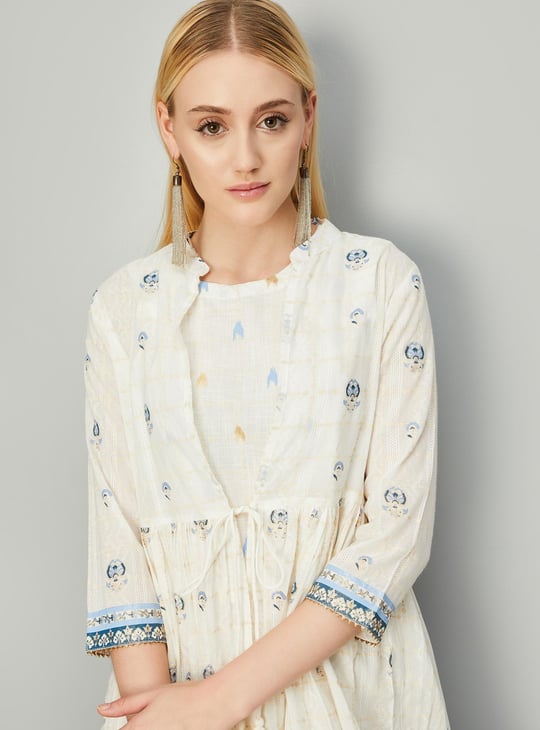 Women Printed Layered Kurta Set