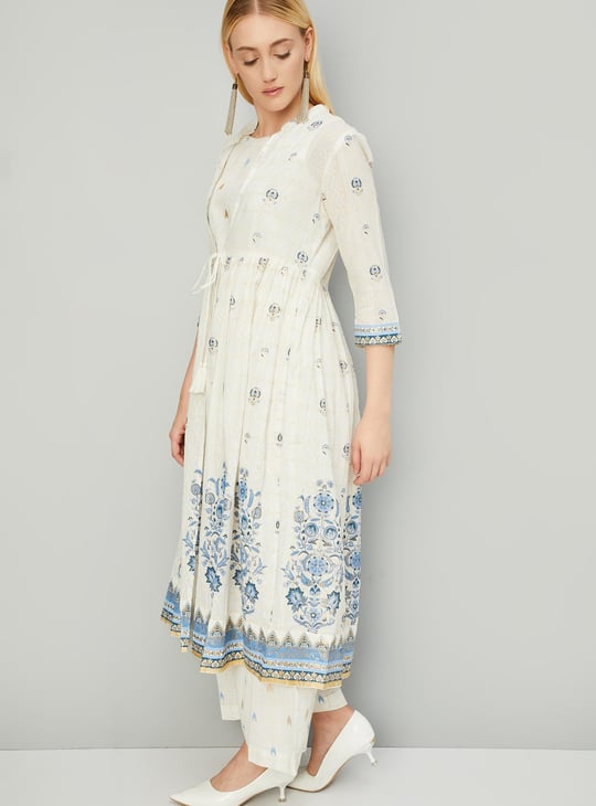 Women Printed Layered Kurta Set