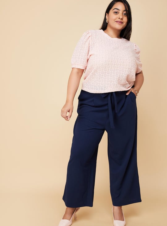 Women Textured Puffed Sleeves Blouse