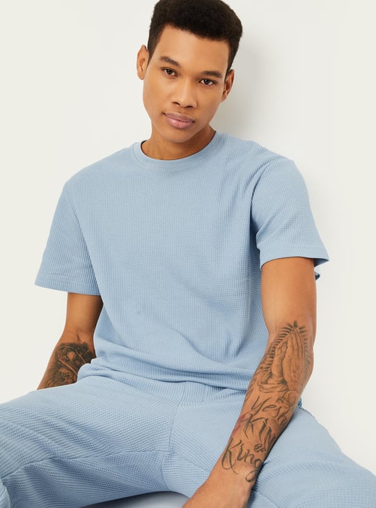 Men Waffle Patterned Lounge T-shirt | Textured