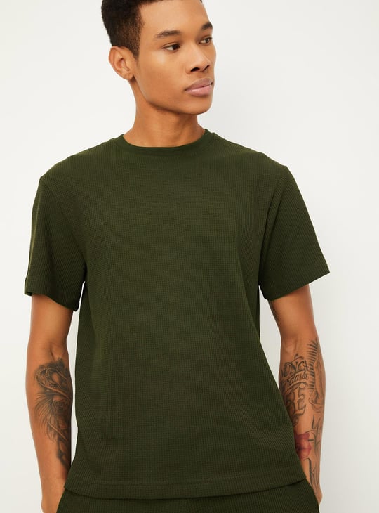 Men Waffle Patterned Lounge T-shirt