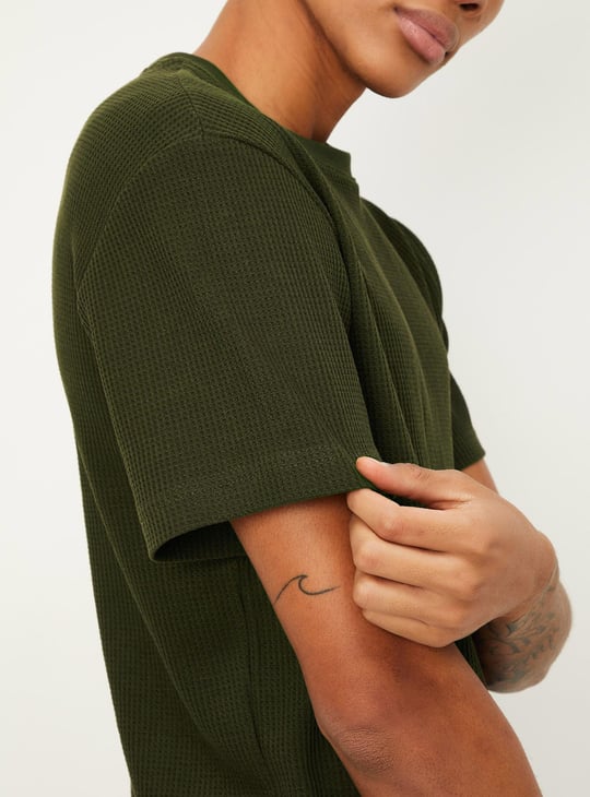 Men Waffle Patterned Lounge T-shirt