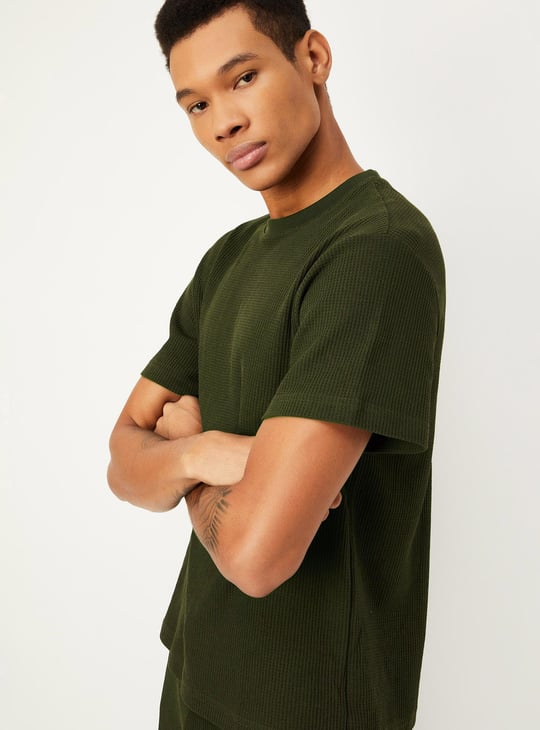 Men Waffle Patterned Lounge T-shirt