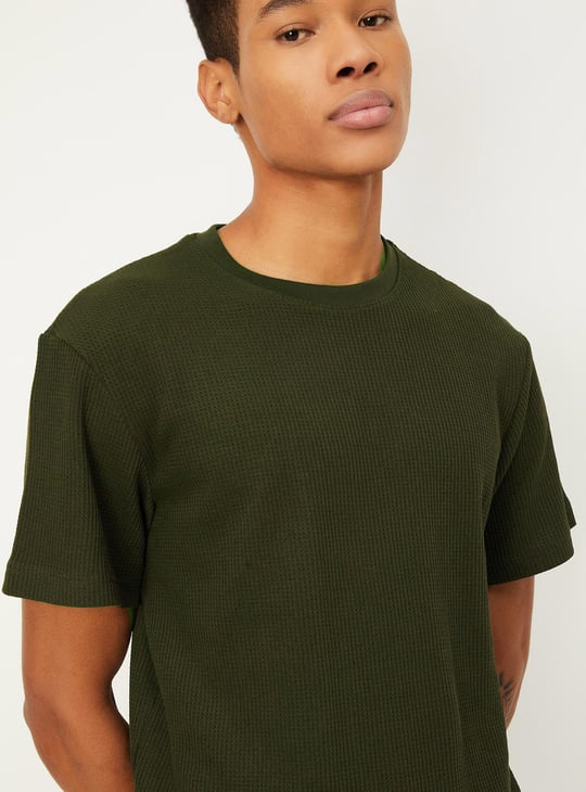Men Waffle Patterned Lounge T-shirt