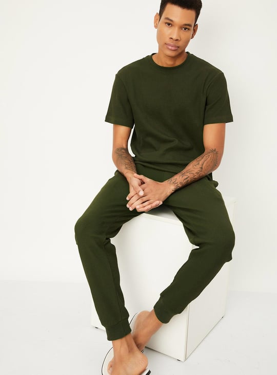 Men Waffle Patterned Lounge T-shirt
