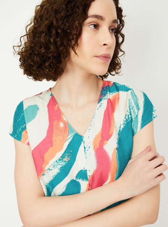 Women Printed Asymmetrical Hem Dress