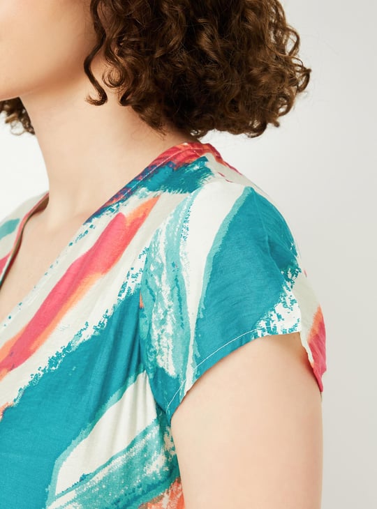Women Printed Asymmetrical Hem Dress