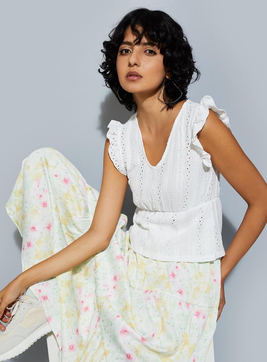 URB_N Women Schiffili Peplum Top