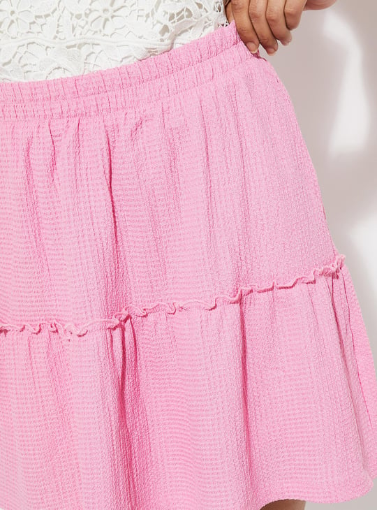 URB_N Women Textured Mini Skirt