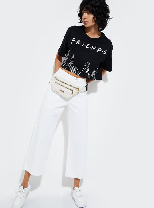 URB_N Women Friends Printed Cropped T-shirt