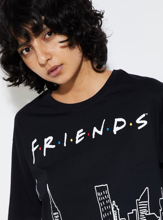 URB_N Women Friends Printed Cropped T-shirt