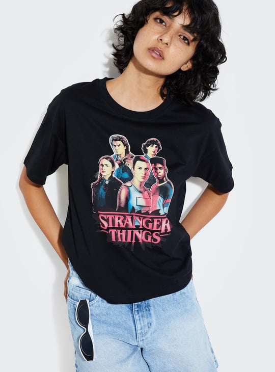URB_N Women Stranger Things Printed T-shirt
