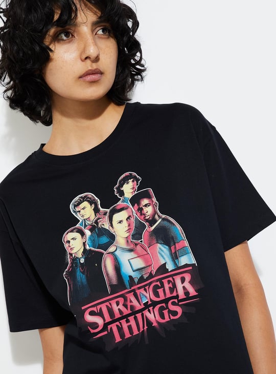 URB_N Women Stranger Things Printed T-shirt