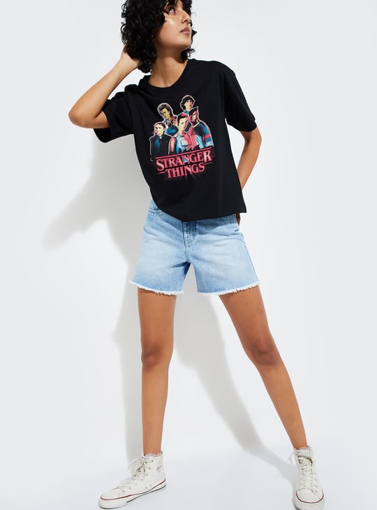 URB_N Women Stranger Things Printed T-shirt