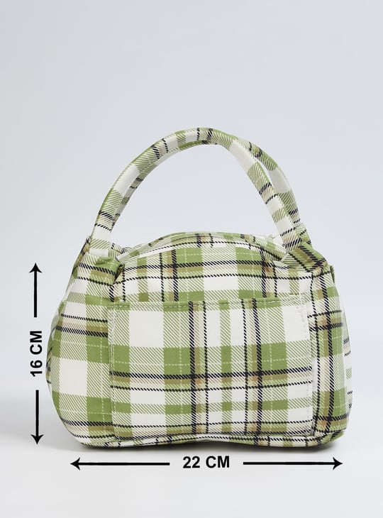 Insulated Lunch Plaid Lunch Bag Women Checked Lunch Bag
