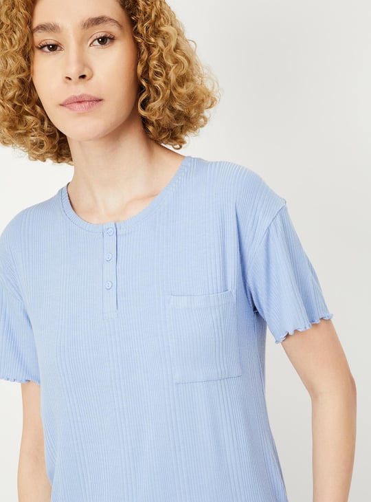 Women Ribbed PJ Set