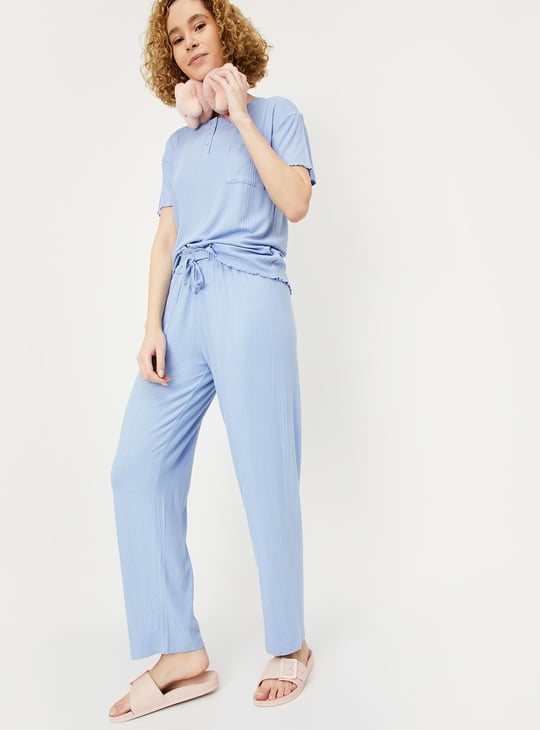 Women Ribbed PJ Set