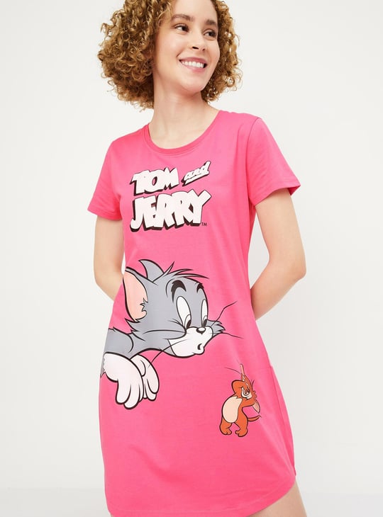 Women Tom & Jerry Printed Nightdress