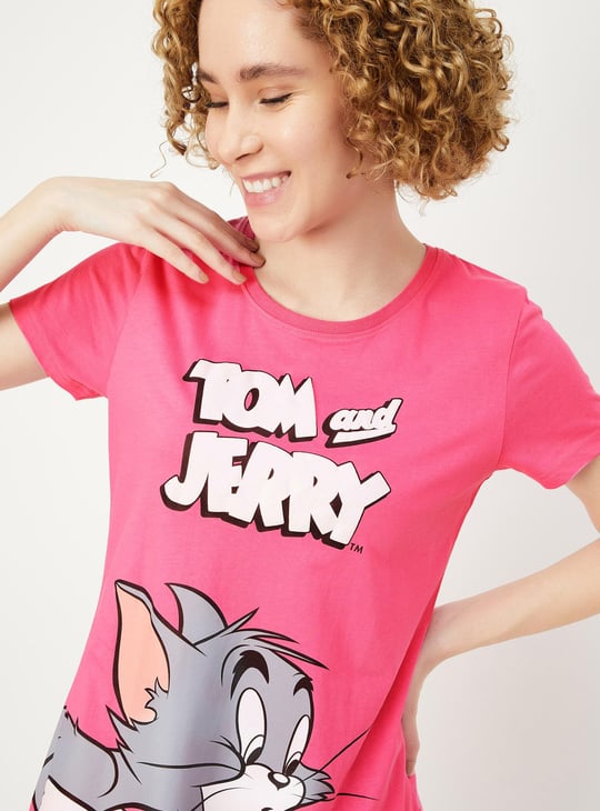 Women Tom & Jerry Printed Nightdress
