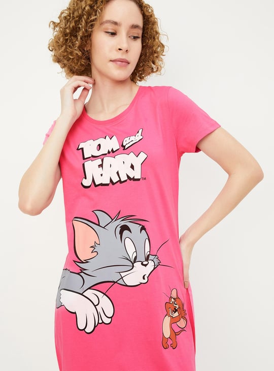 Women Tom & Jerry Printed Nightdress