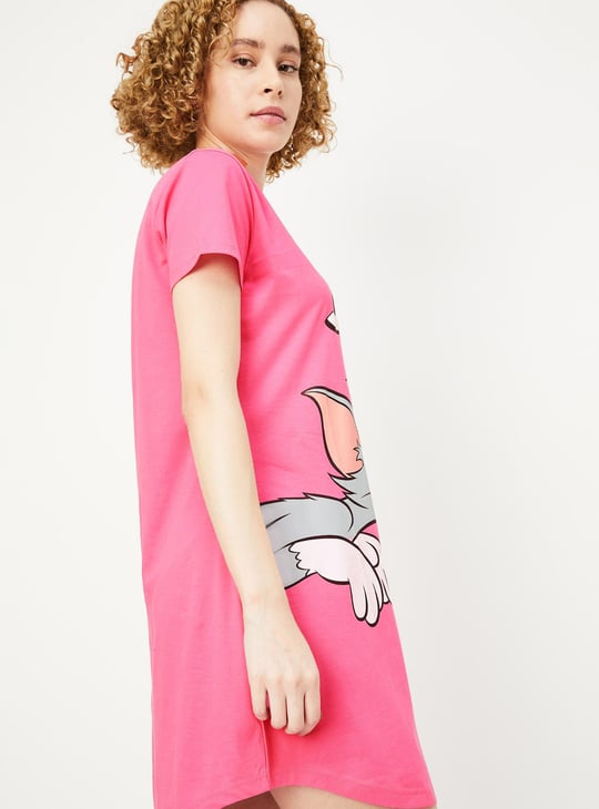 Women Tom & Jerry Printed Nightdress