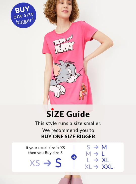 Women Tom & Jerry Printed Nightdress